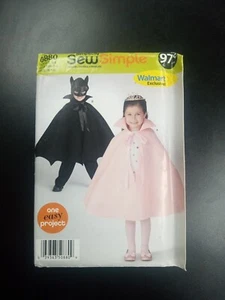 Simplicity Sew Simple Cape Patterns 0824 Child Girl Boy Costume Size S-L Uncut - Picture 1 of 3