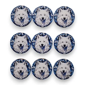 Mini Adornos Impresos Samoyedo Caja de 9 - Imagen 1 de 6