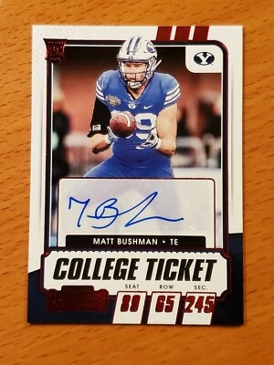 2021 Contenders Draft Red Foil #171 Matt Bushman BYU aiders Rookie TE Auto SP - Image 1 of 2