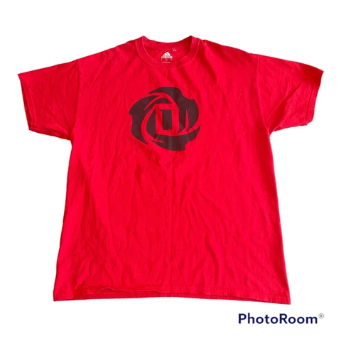 Adidas Derrick Rose Chicago Bulls Color Way Basketball DROSE Logo T Shirt Mens L Cover