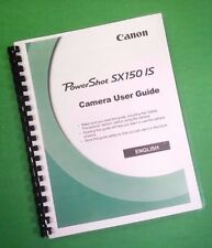 Owners Manual for Canon SX150-IS Power Shot Camera 199 Pages W/Clear Covers