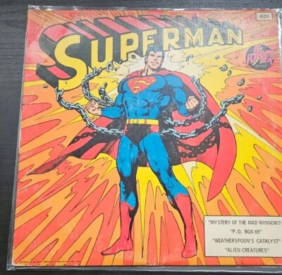 1975 Superman Vinyl Record Power Records 8156 "Alien Creatures" Rare And Tested - Image 1 of 4