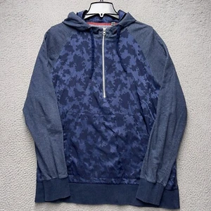 Robert Graham Hoodie Mens 2XL Blue Camo 1/2 Zip Pullover Sweater Jumper Designer - Picture 1 of 12