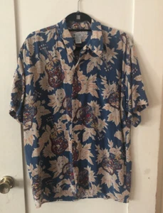 Avanti Hawaiian Guitar Retro Shirt Silk L - Picture 1 of 4