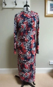Per Una Pink Navy asymmetric dress size 12 fully lined preloved - Picture 1 of 7