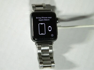 Apple Watch Series 3 38mm Space Gray Aluminum Case with Silver Band - Image 1 of 4