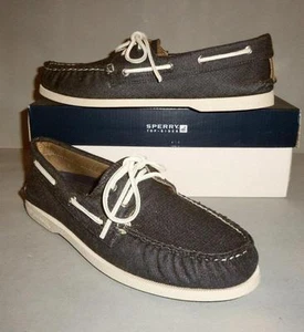 Sperry Men's Top-Sider A/O 2-Eye Dark Denim Canvas Boat Shoes NIB! Navy 1049279 - Picture 1 of 2