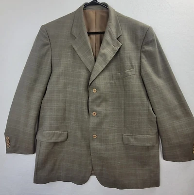 Manzini Uomo Hombre Traje Chaqueta Azul Tostado Rayas 100 Lana Italia Hombres Grandpacore Foto 1 de 4