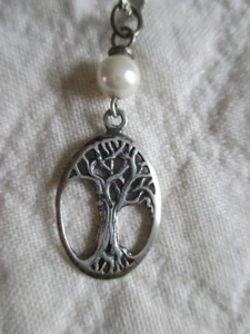 22" Chain Tree of Life Pendant .925 SIlver 10Y Marking - Picture 1 of 6