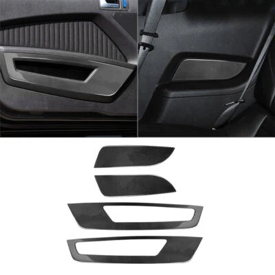 Cubierta interior del panel de la puerta del coche de fibra de carbono para Ford Mustang 2009-2013 4 piezas Foto 1 de 4