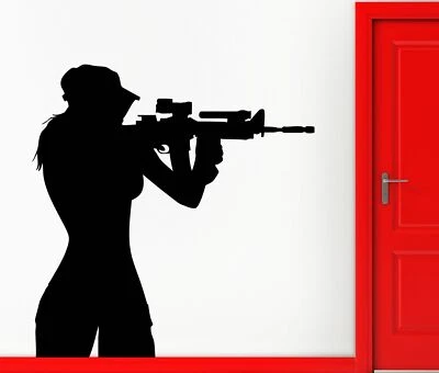  Pegatina de pared calcomanía de vinilo tirador de francotirador adolescente ejército decoración militar (z1121) Foto 1 de 3