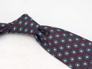 NWOT Ted Baker Silk Tie Burgundy White Neat Men's Designer Necktie Skinny - Picture 1 of 5