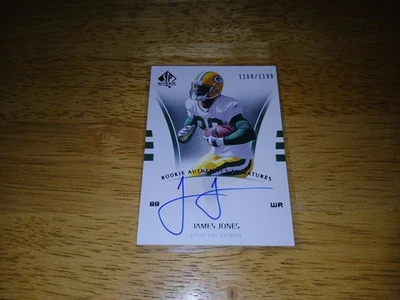 2007 SP Authentic James Jones Rookie Authentics Auto #'d 1168/1199. RC. Packers. - Image 1 of 4