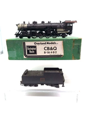 Overland Models Brass HO  CB&Q B-1A 4-8-2 “Mountain” Steam Locomotive & Tender - Image 1 of 4