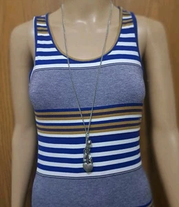 Striped Ya Los Angeles Bodycon Tank Maxi Dress Sz Small - Picture 1 of 9
