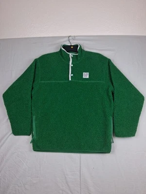 Bogey Boys Fleece Jacket Mens Sm Grn Deep Pile Golf Casual 1/4 Button Up Sweater - Image 1 of 4