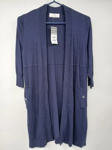 Wallis Petite Navy Cardigan Viscose Blend Button Accents Size S - Picture 1 of 7