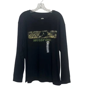 Mossy Oak Long Sleeve Camo Graphic Tshirt Mens XL Black New Hunting - Picture 1 of 8