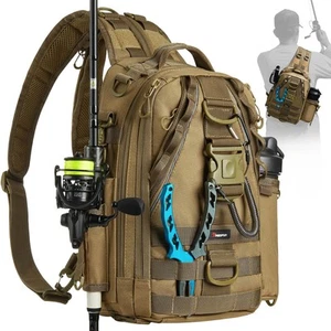 Fishing Tackle Backpack with Rod & Gear Holder, Lightweight Outdoor Water-Res... - Picture 1 of 7