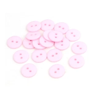 Resin Buttons Pale Pink Round 15mm 2-Hole Pack Of 30 - Picture 1 of 1