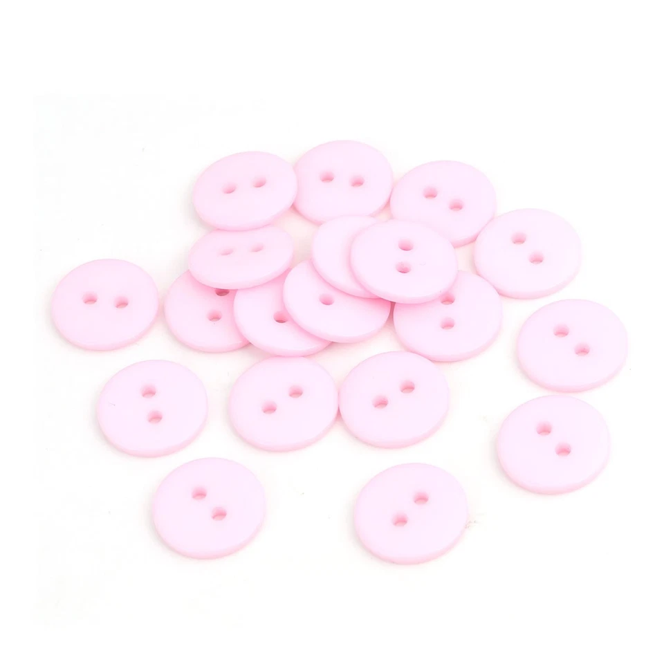 Resin Buttons Pale Pink Round 15mm 2-Hole Pack Of 30 - Image 1 of 1