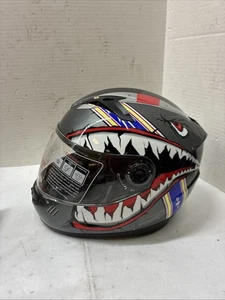 DOT Motorcycle Large Full Face Helmet- Shark/grey - Picture 1 of 4