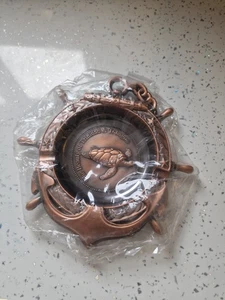 The Beauty of Trinidad & Tabago Copper Tone Metal Vintage Ashtray - Picture 1 of 4
