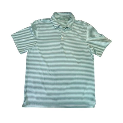 Camisa polo a rayas Vineyard Vines para hombre grande manga corta verde aguamarina Foto 1 de 4