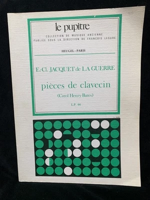 JACQUET DE LA GUERRE - Pieces de Clavecin (ed. Bates) - HEUGEL Paris 1986 - Image 1 of 4