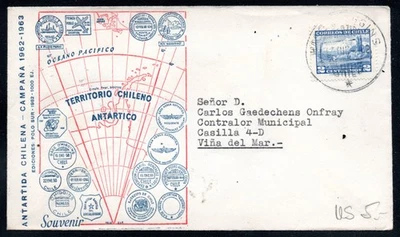 CHILE, SOBRE, BASE ANTARTICA O'HIGGINS, 1963    #DI-12 - Image 1 of 2