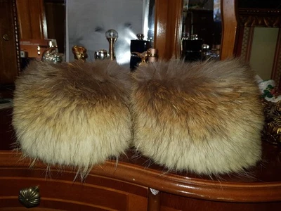 ECHT FUCHS PELZ FELL MANSCHETTEN  ROTFUCHS  FARBE : ORIGINAL EINHEITSGRÖßE - Bild 1 von 2