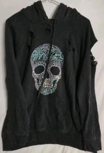 Torrid Skull Classic Fit Cozy Fleece Destructed Hoodie Phantom 1X  - Bild 1 von 5