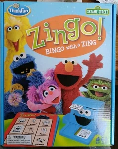SESAME STREET ZINGO! Bingo With A Zing, ThinkFun BUILD LANGUAGE SKILLS AGES 4+ - Picture 1 of 7