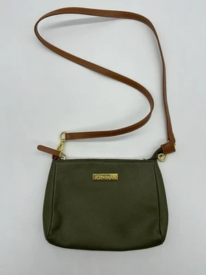 Bolso Bandolera de Cuero JOY & IMAN Verde Tostado Pequeño Correa Extraíble Foto 1 de 4