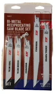 ACE 2198117 5pc Bi-metal Assorted Reciprocating Saw Blade Set New - Picture 1 of 2