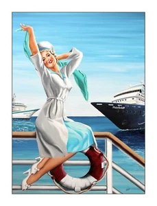 Kreuzfahrt Mein Schiff MS Herz Albatros Die weiße Lady Pin Up Grafik Volker Welz - Bild 1 von 24