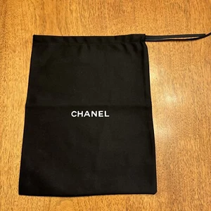 Authentic CHANEL Drawstring Dust Bag 12.5” x 9.75” Black Nonsmoking Home NICE! - Picture 1 of 14