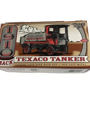 NEW IN BOX ERTL Collectibles 1995 #F122 Texaco Truck 1910 Mack Tanker Coin Bank - Image 1 of 4