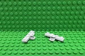 Lego 2 Light Bluish Gray 1x4 plate with towball socket flattened hitch NEW - Picture 1 of 1