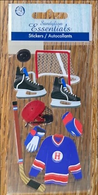 Essentials Hockey Jersey Stick Puck Red Patines Guantes Patinaje sobre Hielo Calcomanías Deportivas Foto 1 de 3