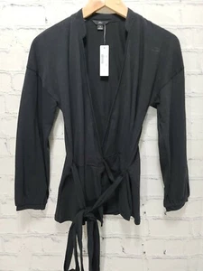 J.Crew Women Wrap Top With Belt And Collar Black Size Small Item # J7875  C31 - Picture 1 of 9