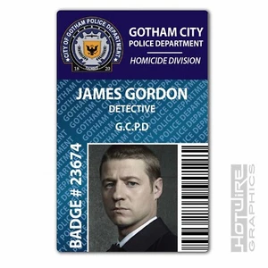 Plastic ID Card (TV Series Prop)- James Gordon GCPD Detective GOTHAM City Police - Imagen 1 de 2