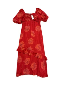 Brand New Jessica Simpson Scarlet Sage Floating Rose Aberdash Midi Floral Dress - Picture 1 of 12