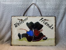 Amish Slate Welcome Sign - Hand Painted 