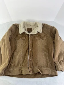 Arizona Jacket Men 2XL Brown Sherpa Corduroy Trucker Coat Hippie Boho - Picture 1 of 10