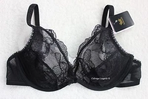 NWT WACOAL WE112002 "Vision" Soft Cup Underwire Plunge Lace Bra Black, 30C - Picture 1 of 5