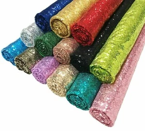 Sequin Fabric Bling Mesh Power Net Dress Craft Material Meter 58" By The Meter - Picture 1 of 71