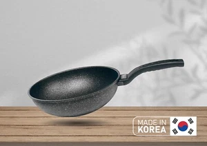 |MADE IN KOREA| 9" 5 Layer Marble Coating Wok Non-Stick Cooking Frying Pan Pot - Picture 1 of 8