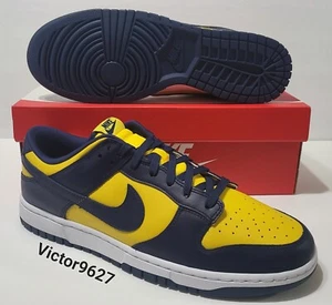 Size 13 Nike Dunk Low Retro 'Michigan' 2021 Midnight Navy DD1391-700 Mens - Picture 1 of 12
