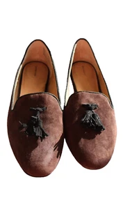 Zapatos mocasines sin cordones de gamuza marrón con borlas LANDS' END para mujer, 8,5B en muy buena condición - Imagen 1 de 13